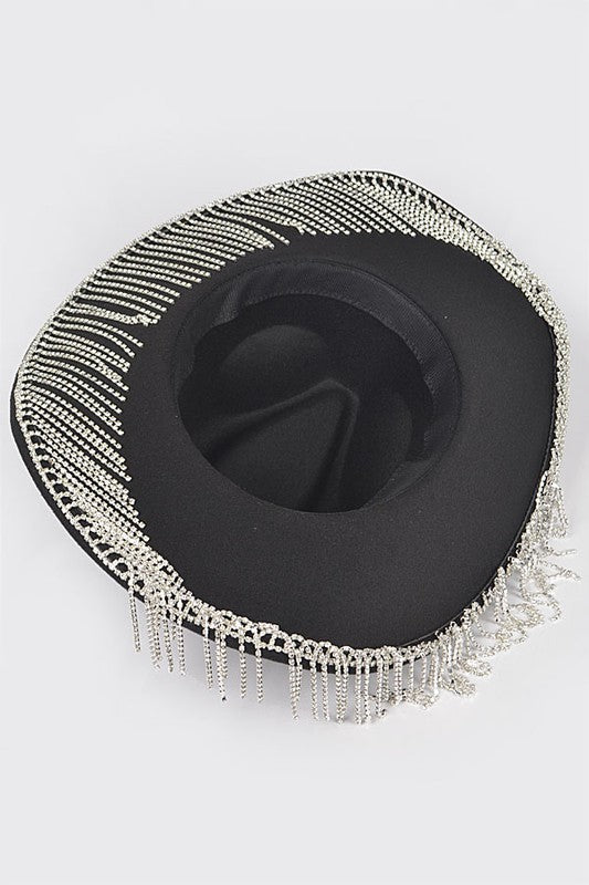 Fringe City Cowgirl Fedora Black