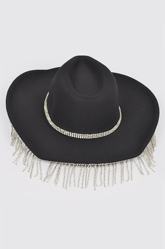 Fringe City Cowgirl Fedora Black