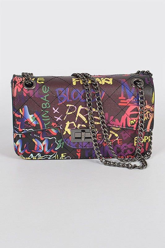 Rella Graffiti Multi Quilted Bag