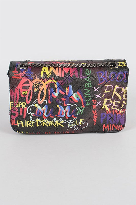 Rella Graffiti Multi Quilted Bag