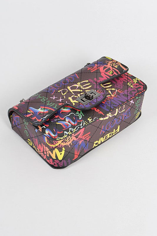 Rella Graffiti Multi Quilted Bag