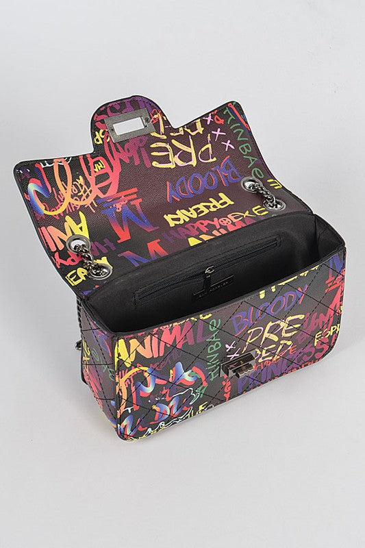 Rella Graffiti Multi Quilted Bag