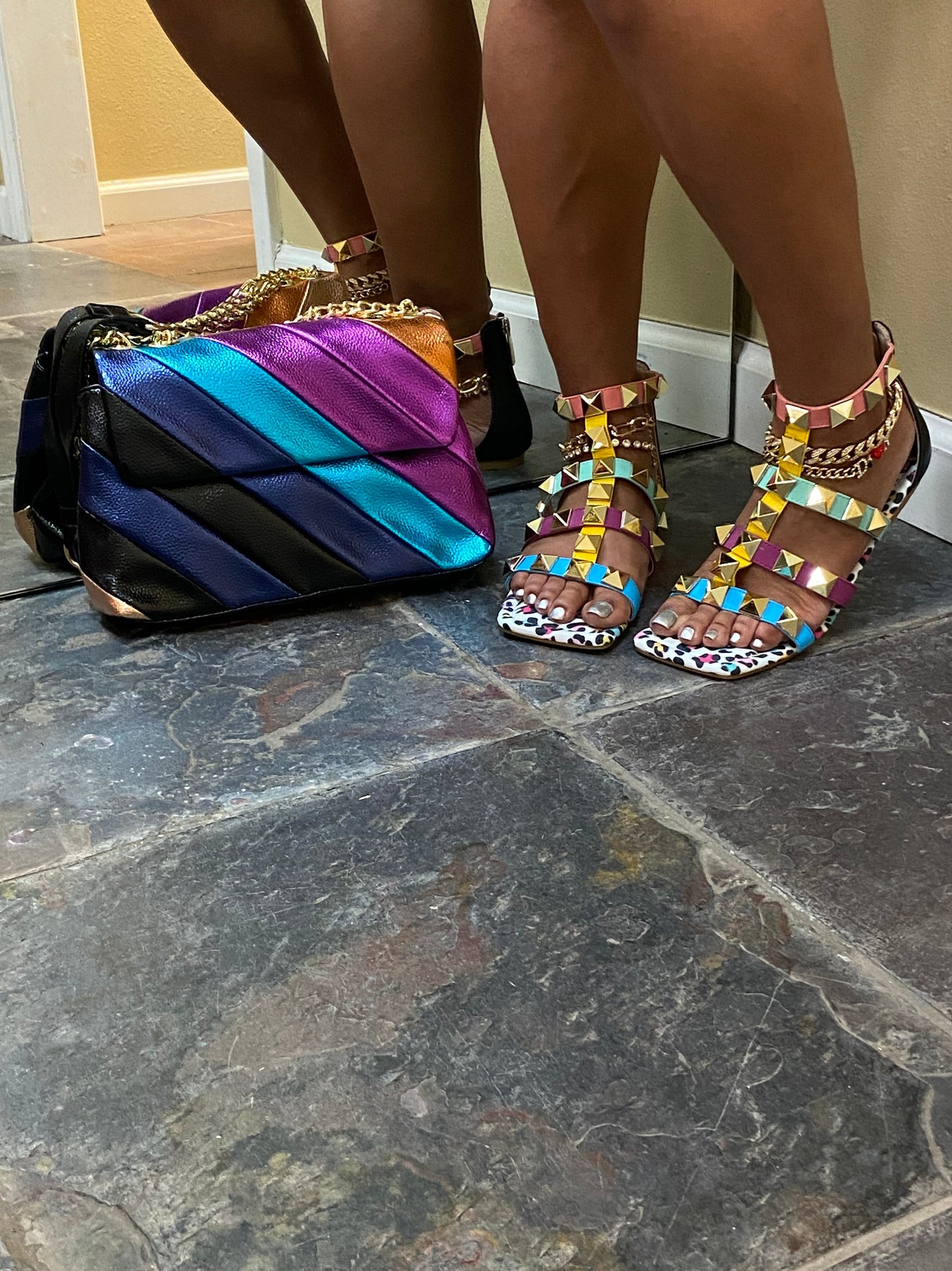 Zammy Metallic Handbag