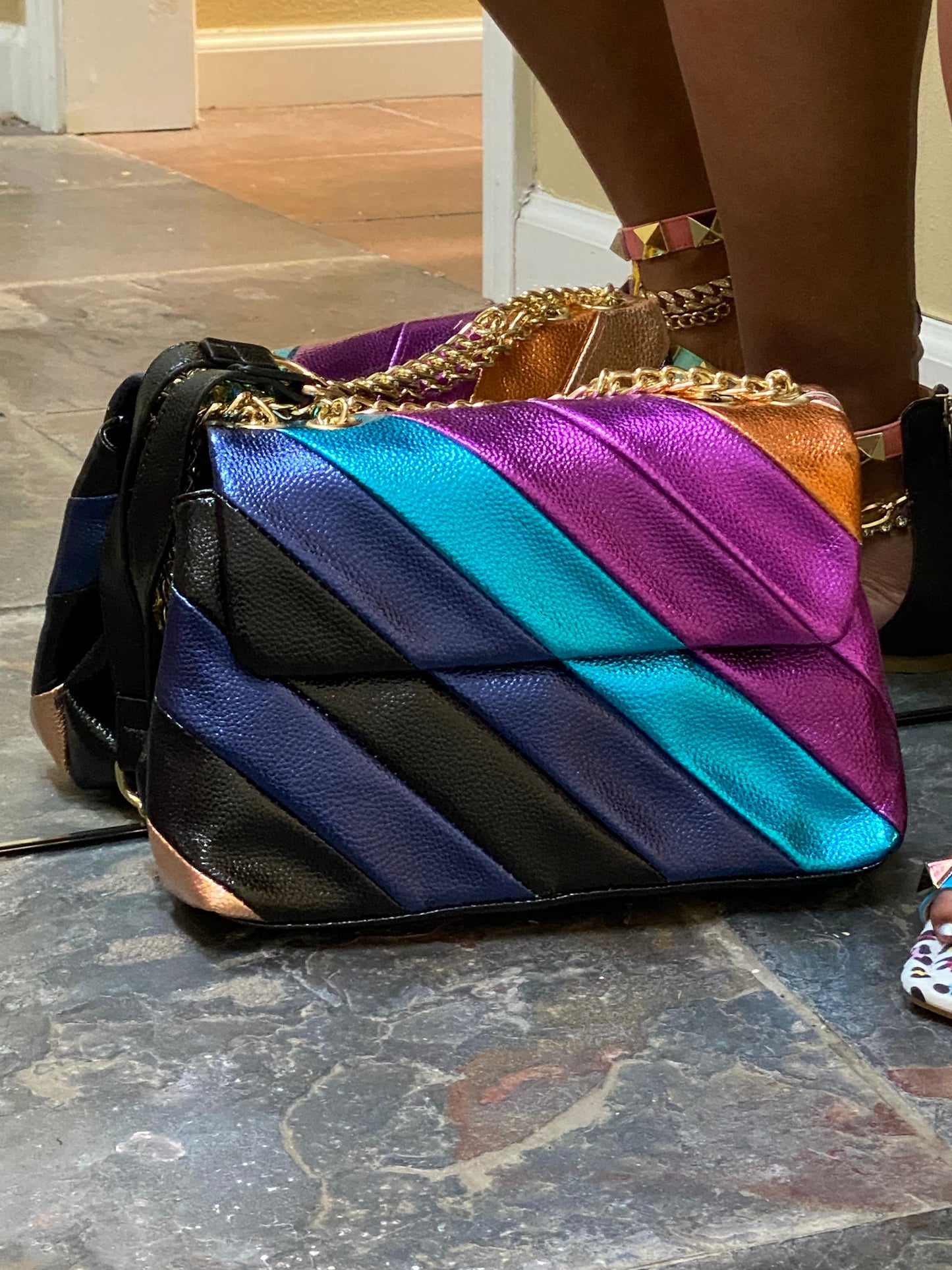 Zammy Metallic Handbag