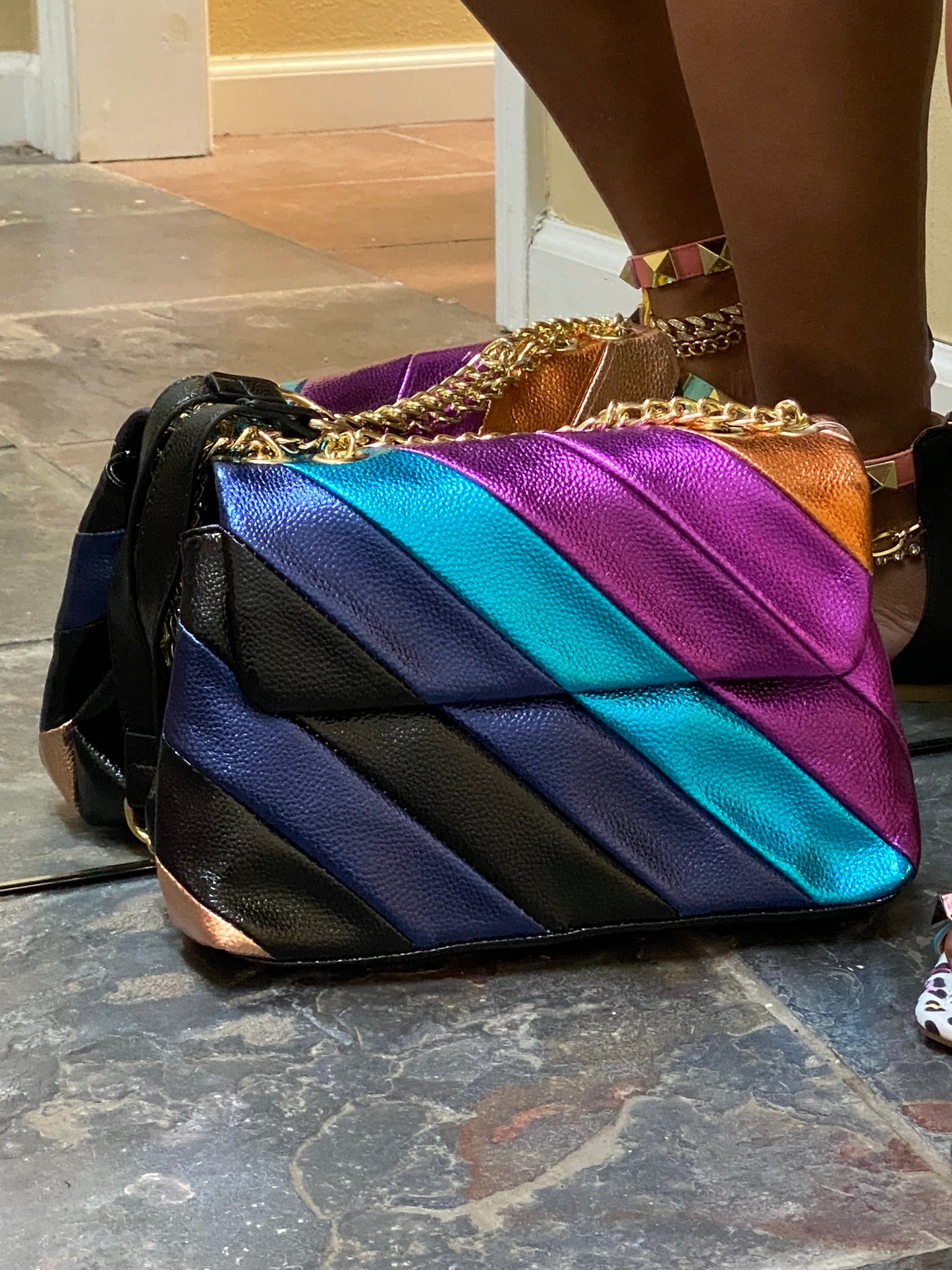 Zammy Metallic Handbag