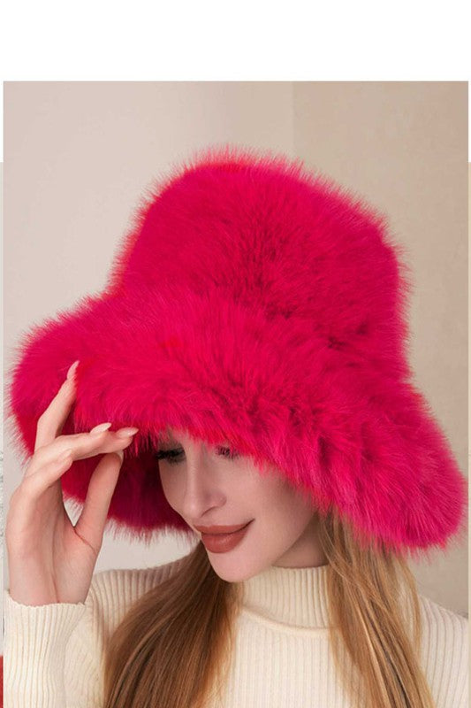 My Fav Fuzzy Bucket Hat Fuchsia