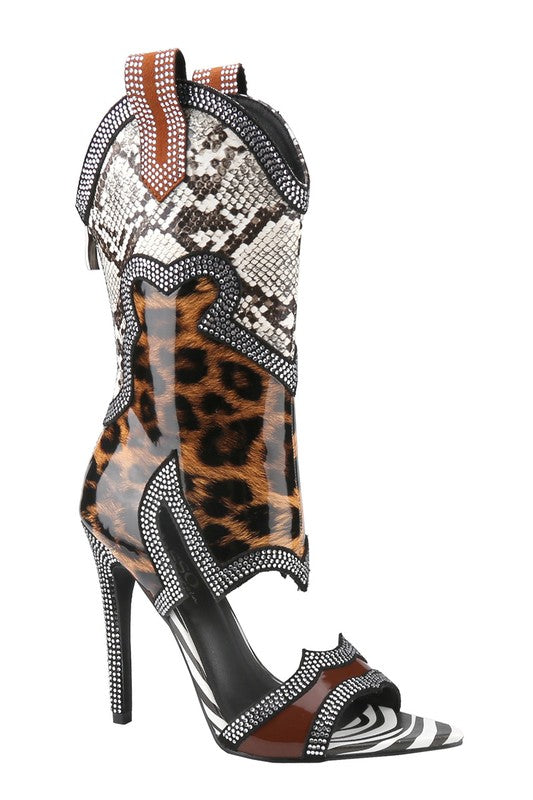 City Cowgirl Boots Multi Print