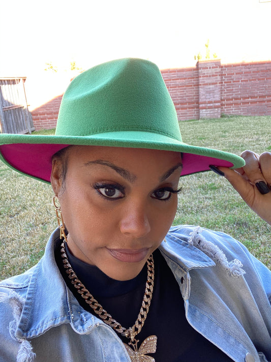 Green Pink Fedora