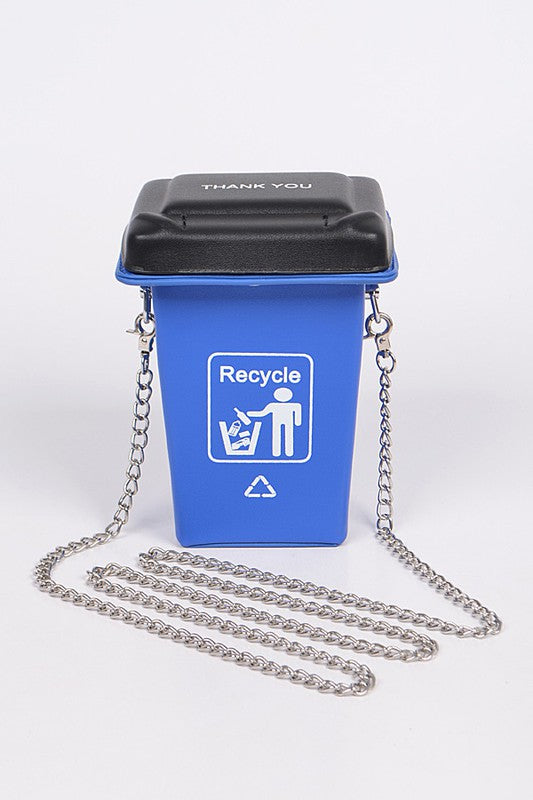 RECYCLE TRASH CAN CLUTCH Blue