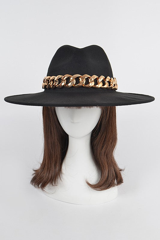 Chain Fedora Black