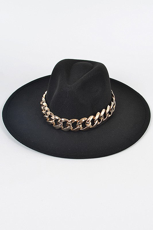 Chain Fedora Black