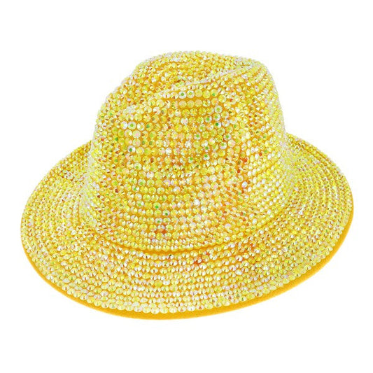 Bling Luxury Fedora Yellow