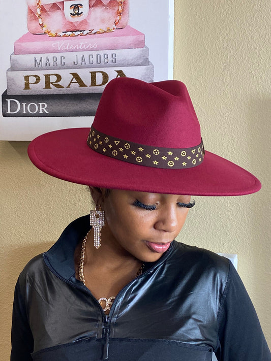 Luxe Band Fedora Burgundy