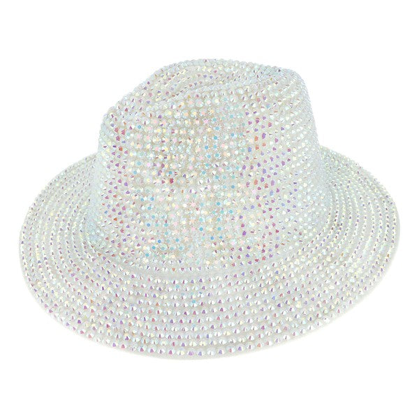 Bling Luxury Fedora White