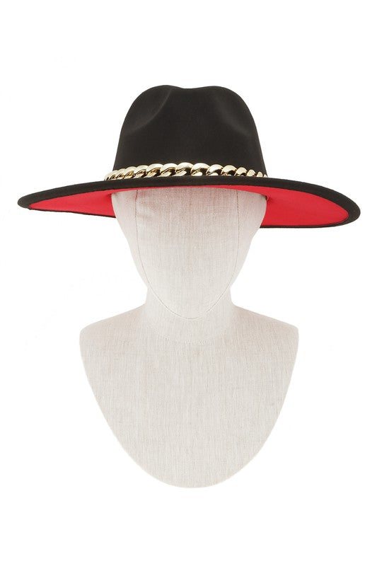 Black Red Chain Fedora