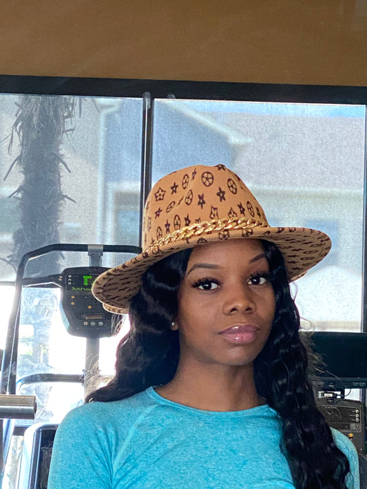 Luxury Chain Fedora Camel SM