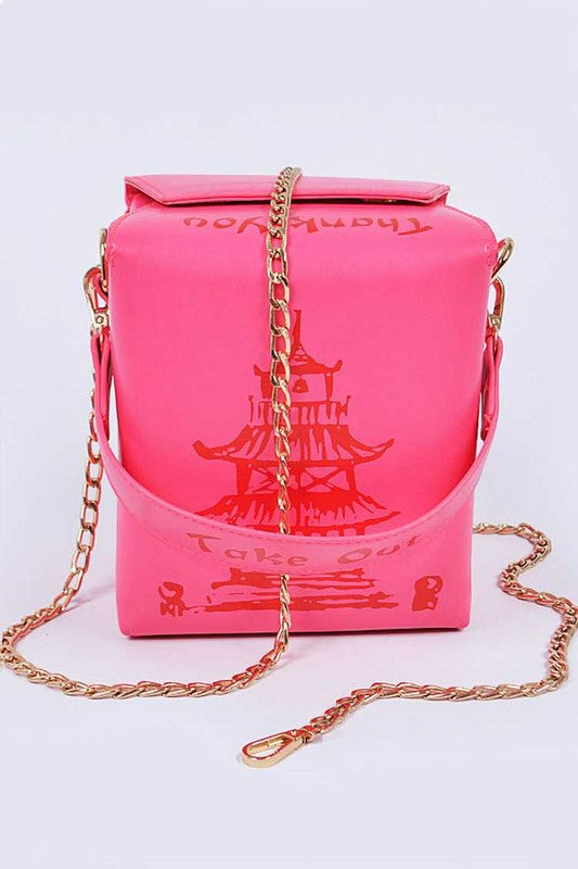 Take Out Box Clutch Neon Pink