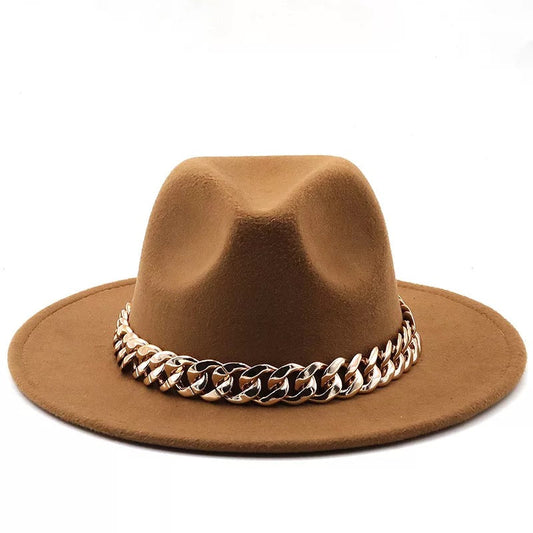 Fedora With Large Chain Khaki (Preorder)