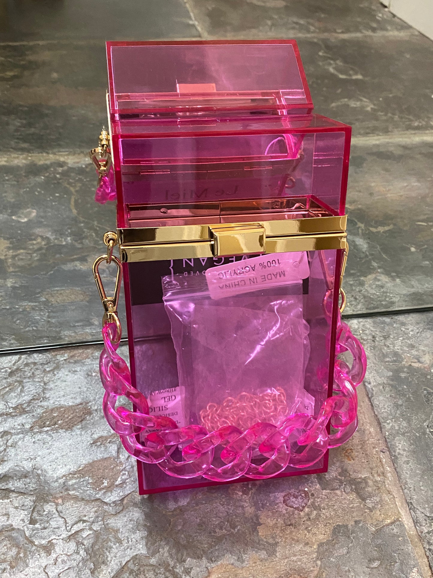 Cinderella Clear Purse Fuchsia