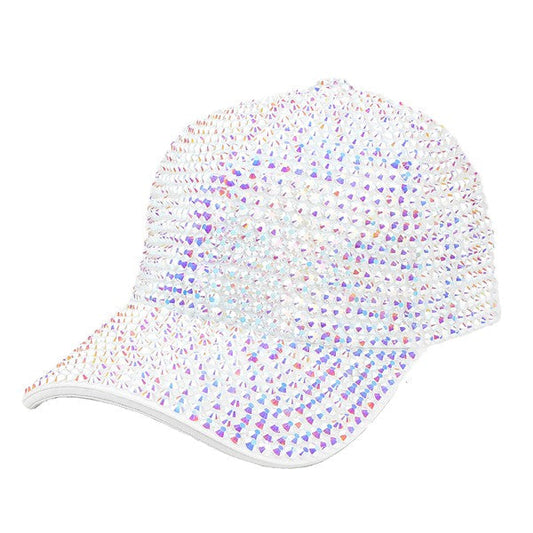 Bling Baseball Cap White