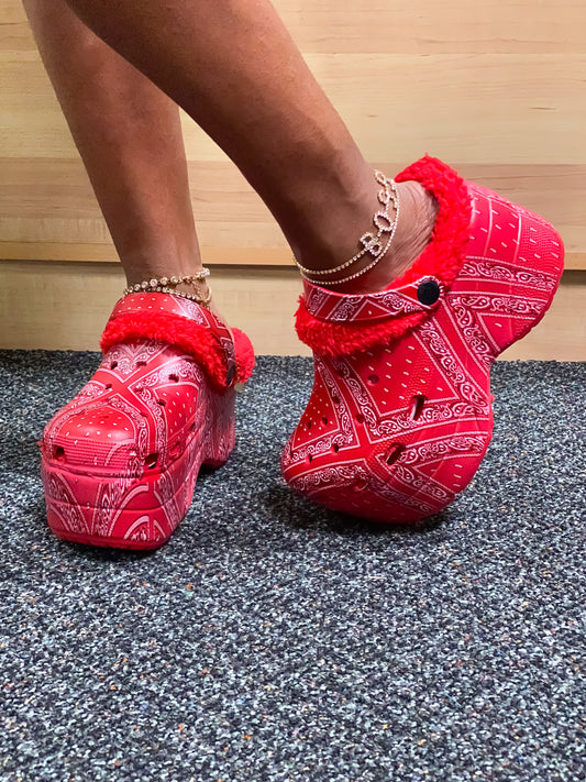 Fancy Clogs Red Bandana