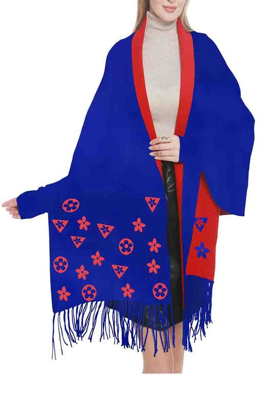 Gorge Hudson Cardigan Shawl Poncho Royal Red