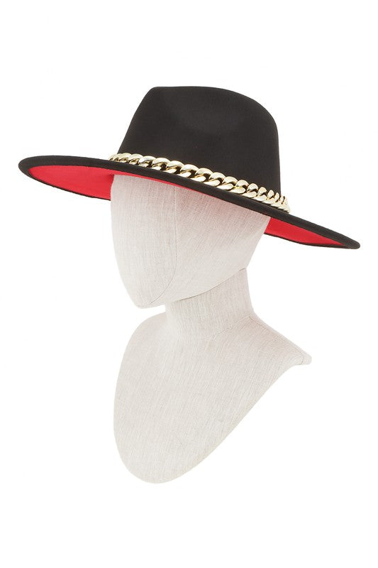 Black Red Chain Fedora