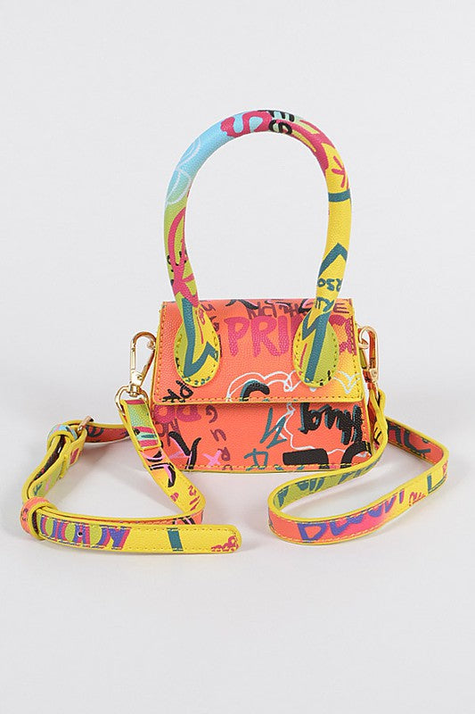 GRAFFITI RAINBOW SINGLE HANDLE MINI BAG