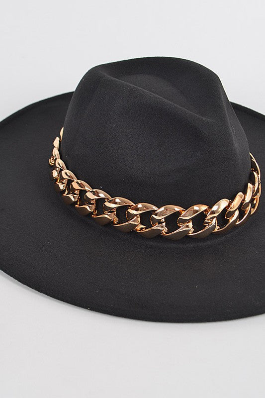 Chain Fedora Black