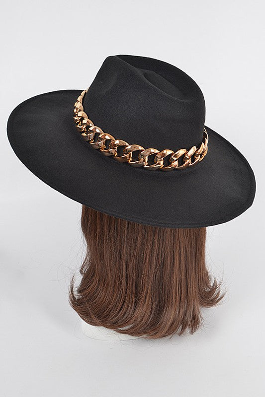 Chain Fedora Black