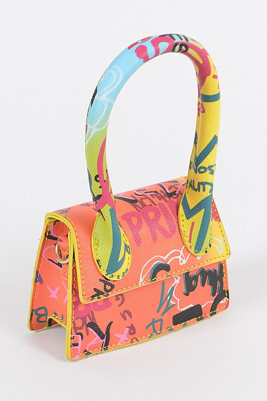 GRAFFITI RAINBOW SINGLE HANDLE MINI BAG