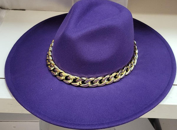 Purple Red Chain Fedora