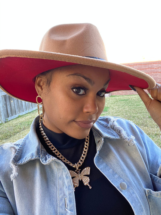 Light Tan Red Fedora W