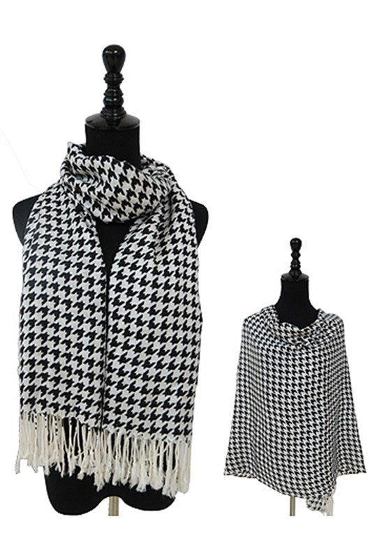 Houndstooth Pashmina Scarf