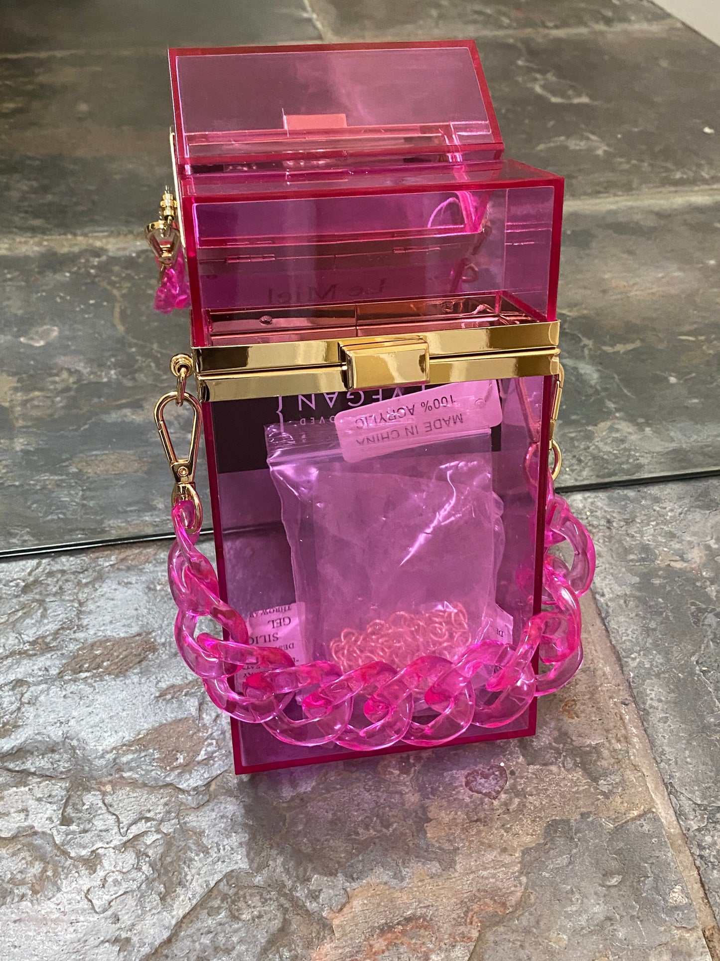 Cinderella Clear Purse Fuchsia