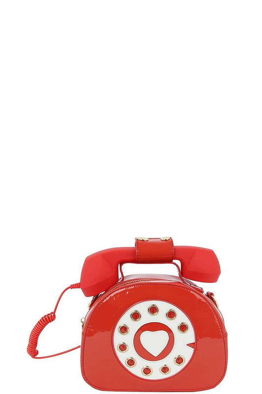 Glossy Telephone Crossbody Red