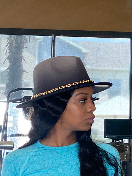 Ombre Chain Fedora Gray