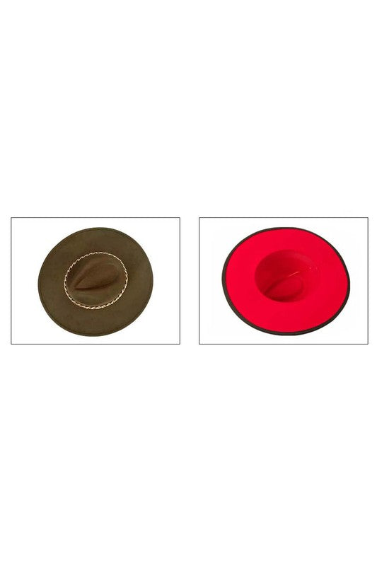 Olive Red Chain Fedora