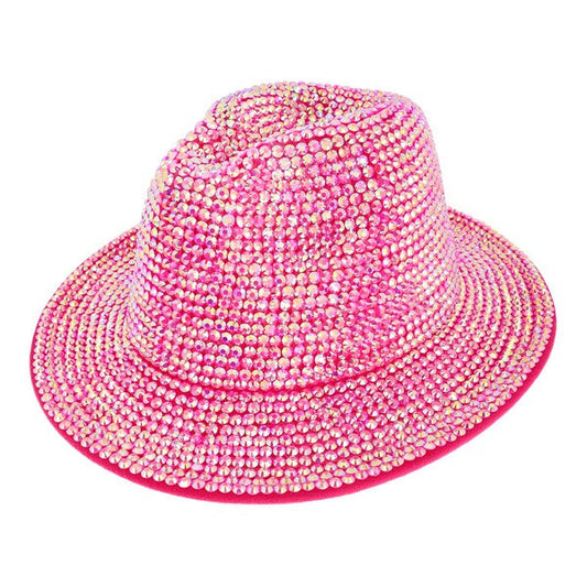 Bling Luxury City Cowgirl Fedora Fuchsia