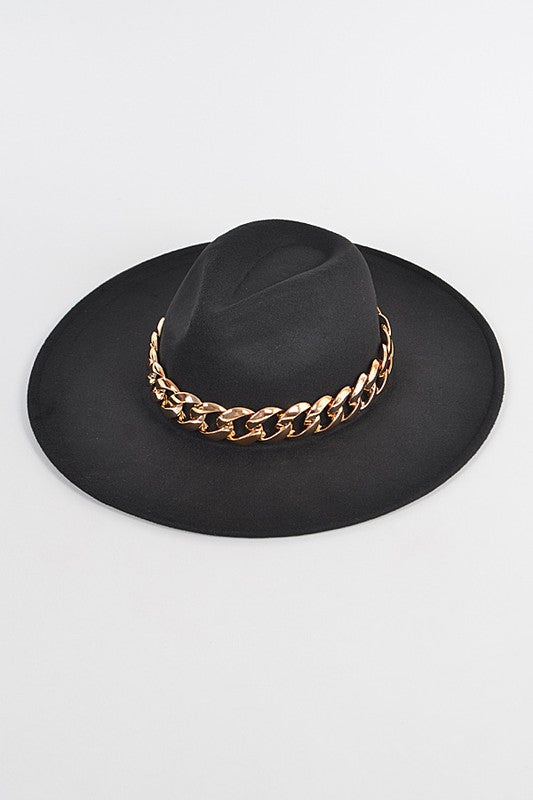 Chain Fedora Black