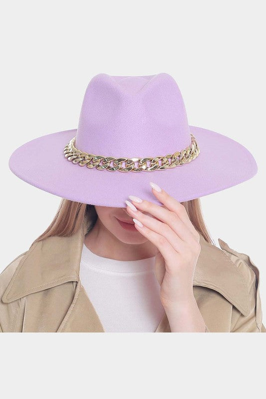 Lilac Red Chain Fedora