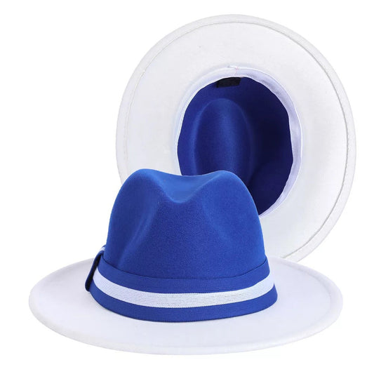 Blue White Band Fedora