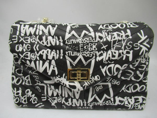 FAB GRAFFITI BAG Black White