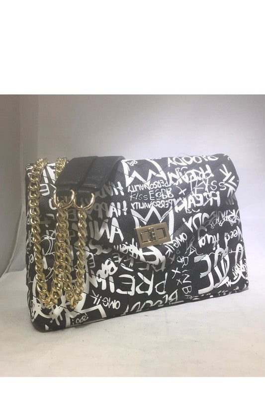 FAB GRAFFITI BAG Black White