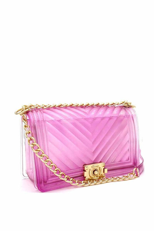 CHEVRON JELLY PURSE PURPLE