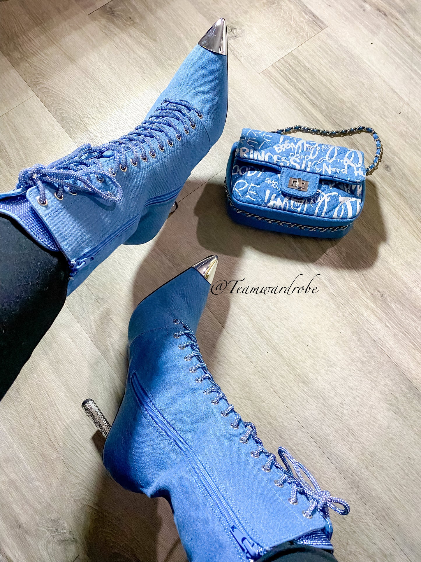 Lala Bling Denim Boots