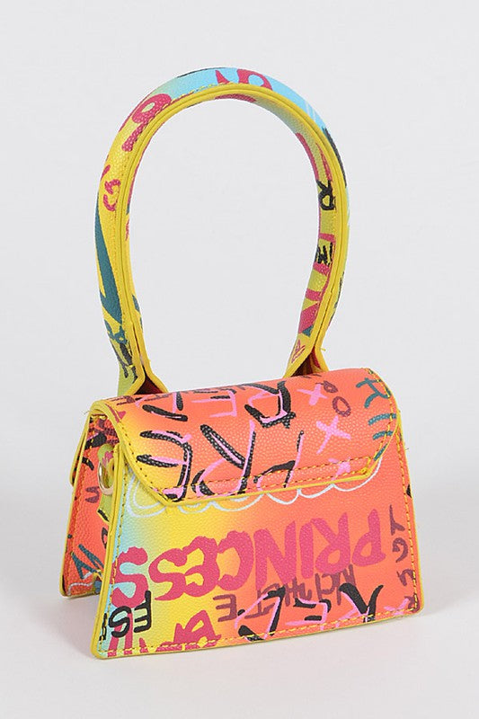 GRAFFITI RAINBOW SINGLE HANDLE MINI BAG