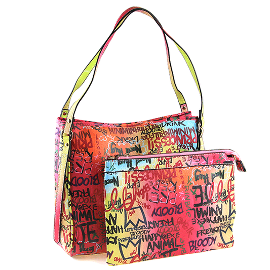 2 IN 1 GRAFFITI RAINBOW Tote