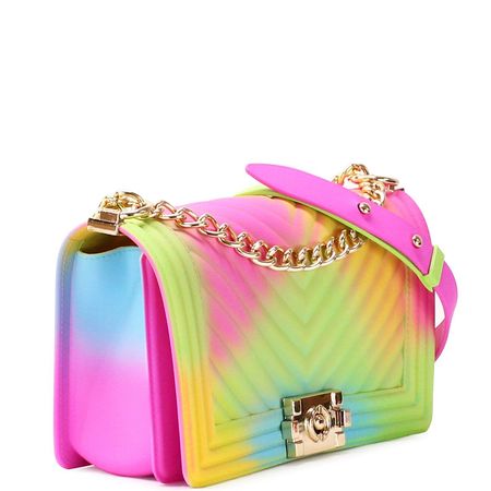 CHEVRON JELLY PURSE RAINBOW