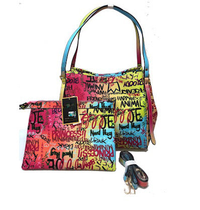 2 IN 1 GRAFFITI RAINBOW Tote